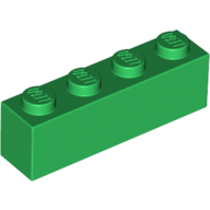 Lego kostka (kostička) 1x4, zelená (301028, 4112838)